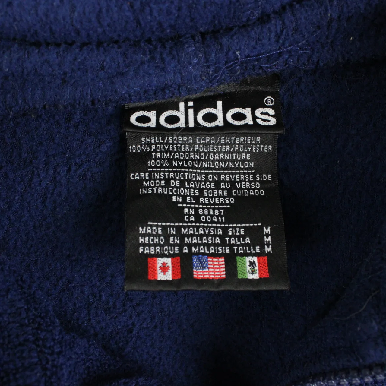 ADIDAS 90s Hoodie Navy Blue | Large