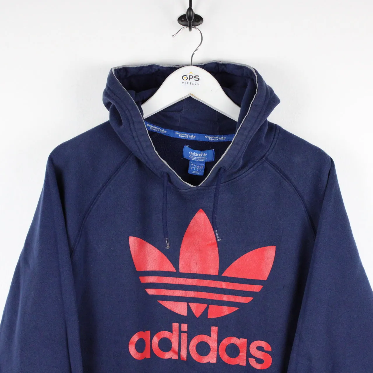 ADIDAS Hoodie Navy Blue | Large