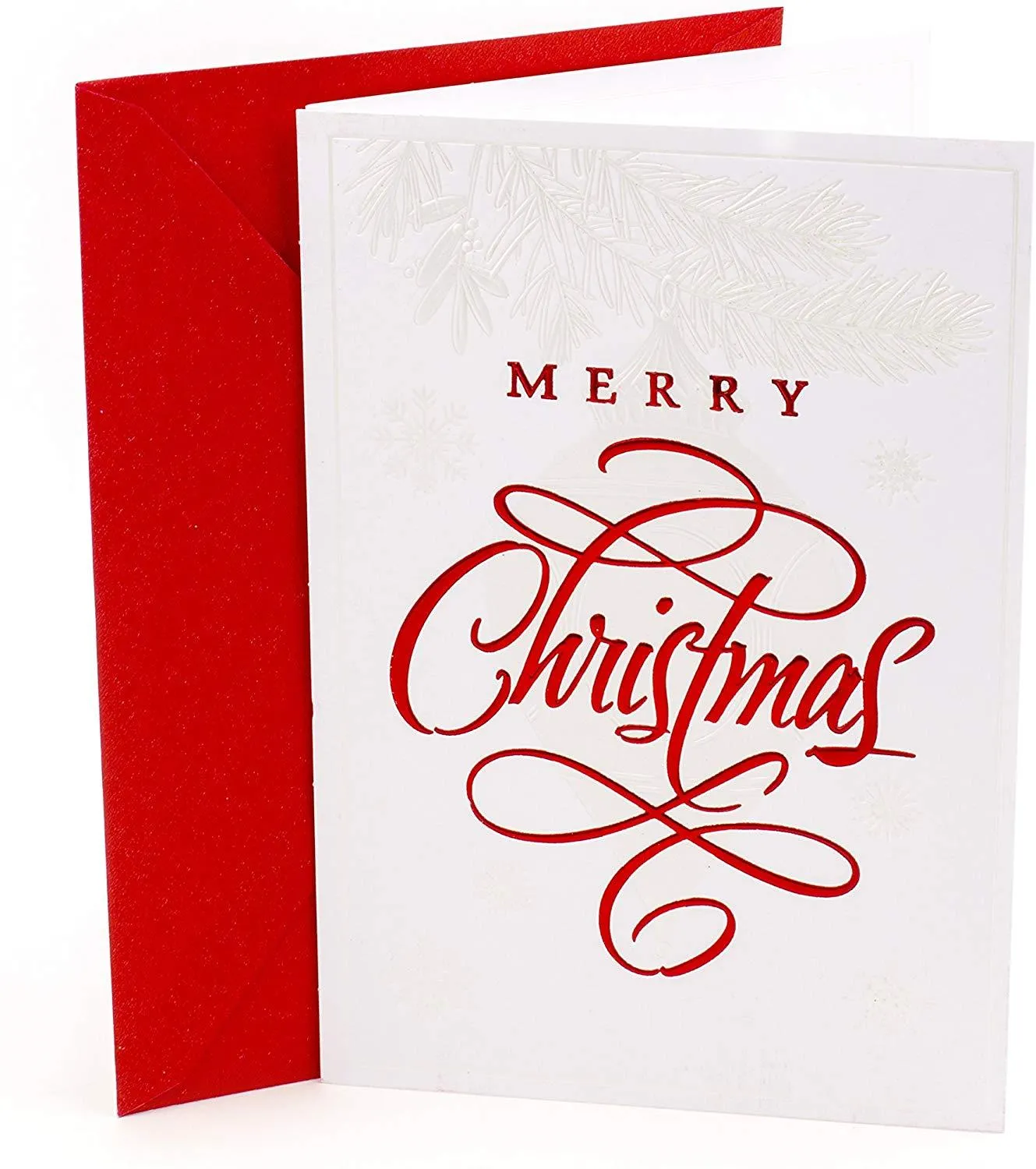 Adorable Christmas Card Red Script Merry Christmas Wishes