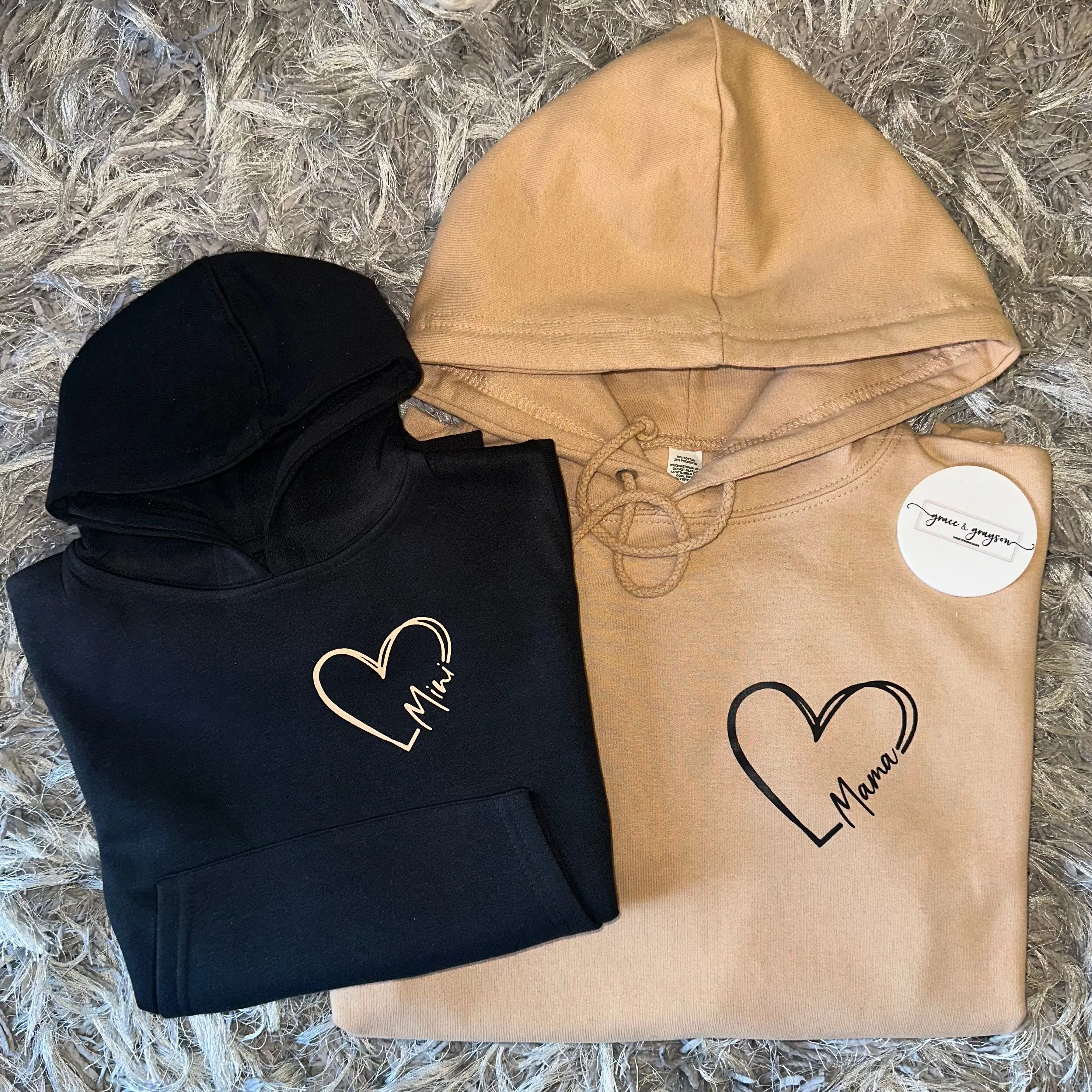 Adults Mama & Mini Heart Hoodie