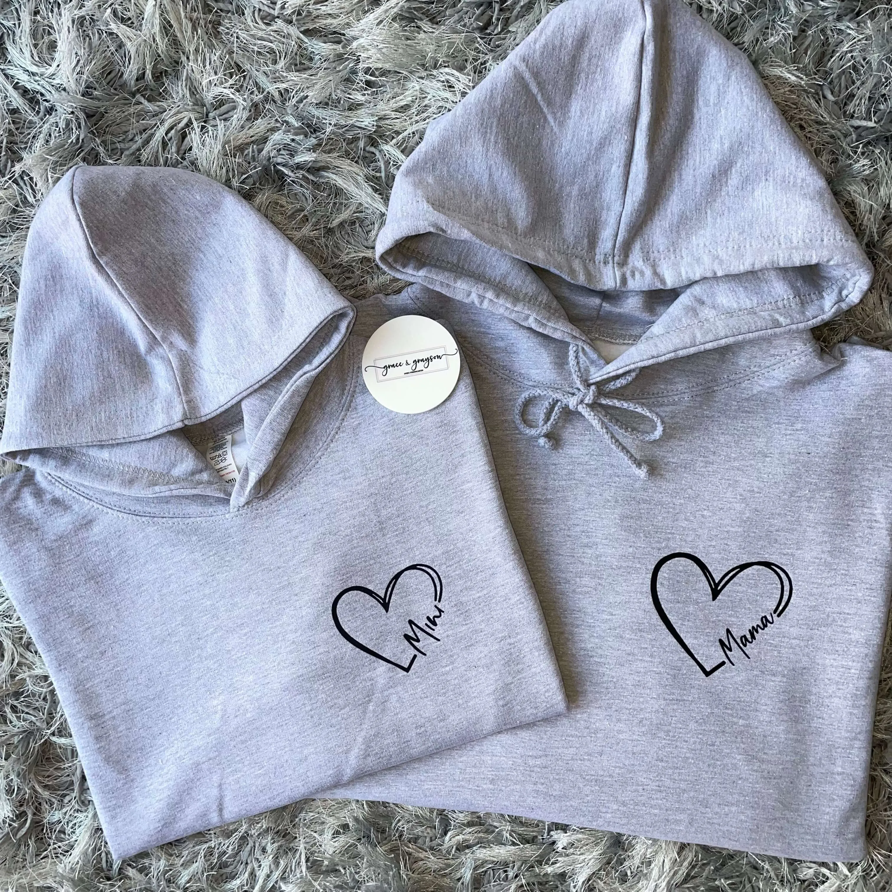 Adults Mama & Mini Heart Hoodie