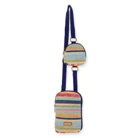 Alessia Straw Small Crossbody in Blue