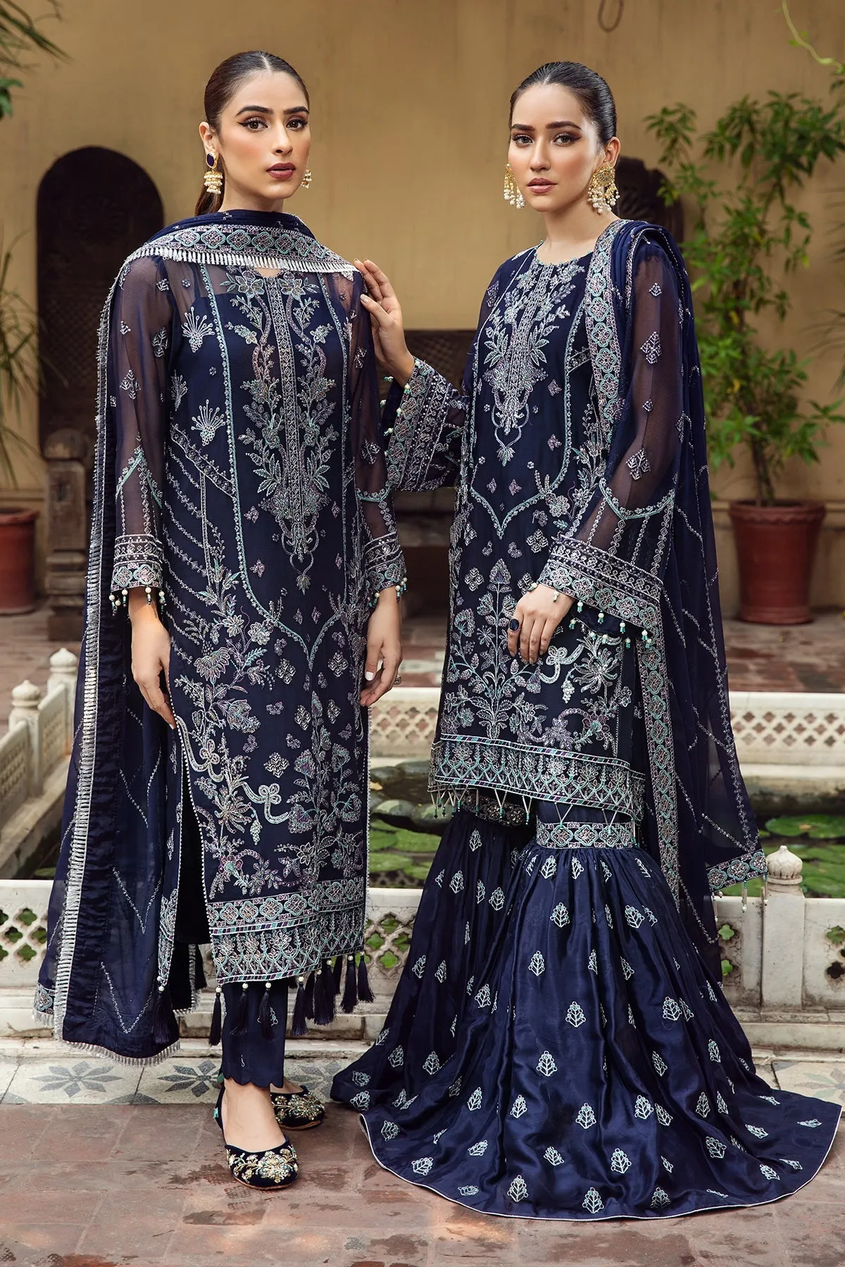 Alizeh Fashion Shahtaj Formal Wedding Embroidered 3PC Suit D-04 Shaahana