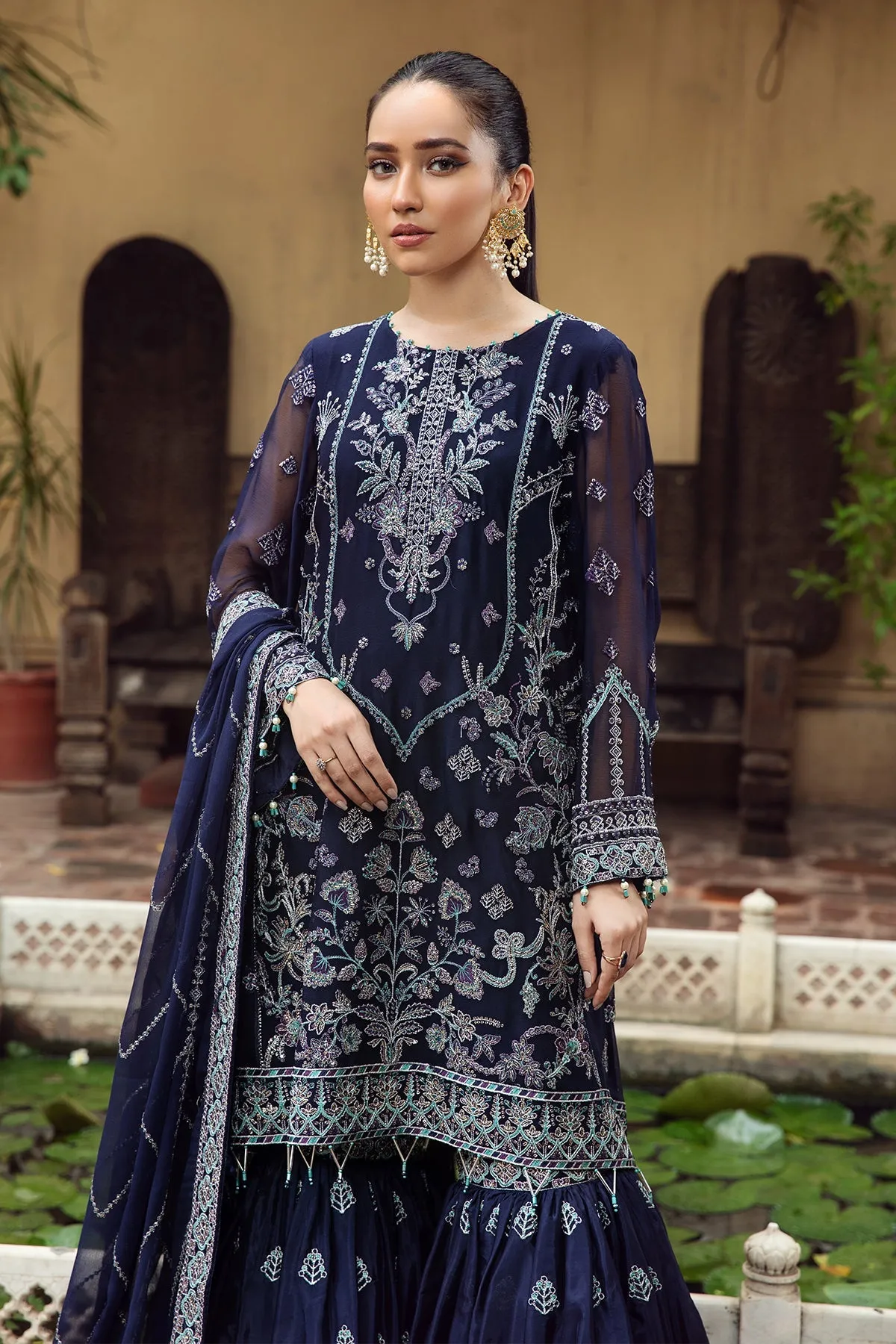 Alizeh Fashion Shahtaj Formal Wedding Embroidered 3PC Suit D-04 Shaahana