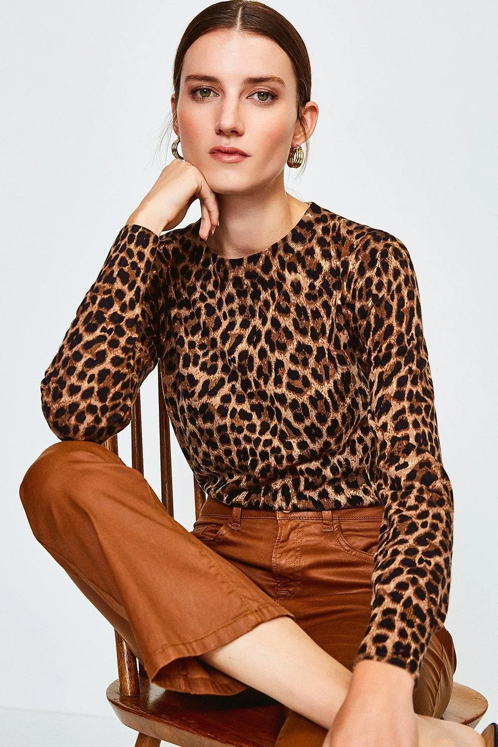 Animal Print Crew Jumper | Karen Millen