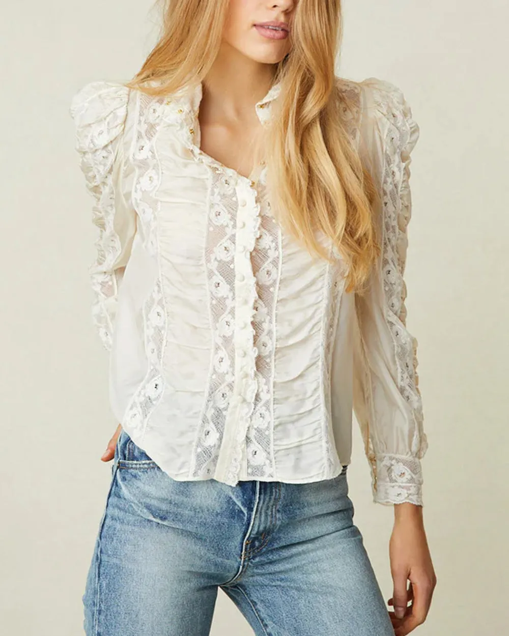 Antique White Jacque Top