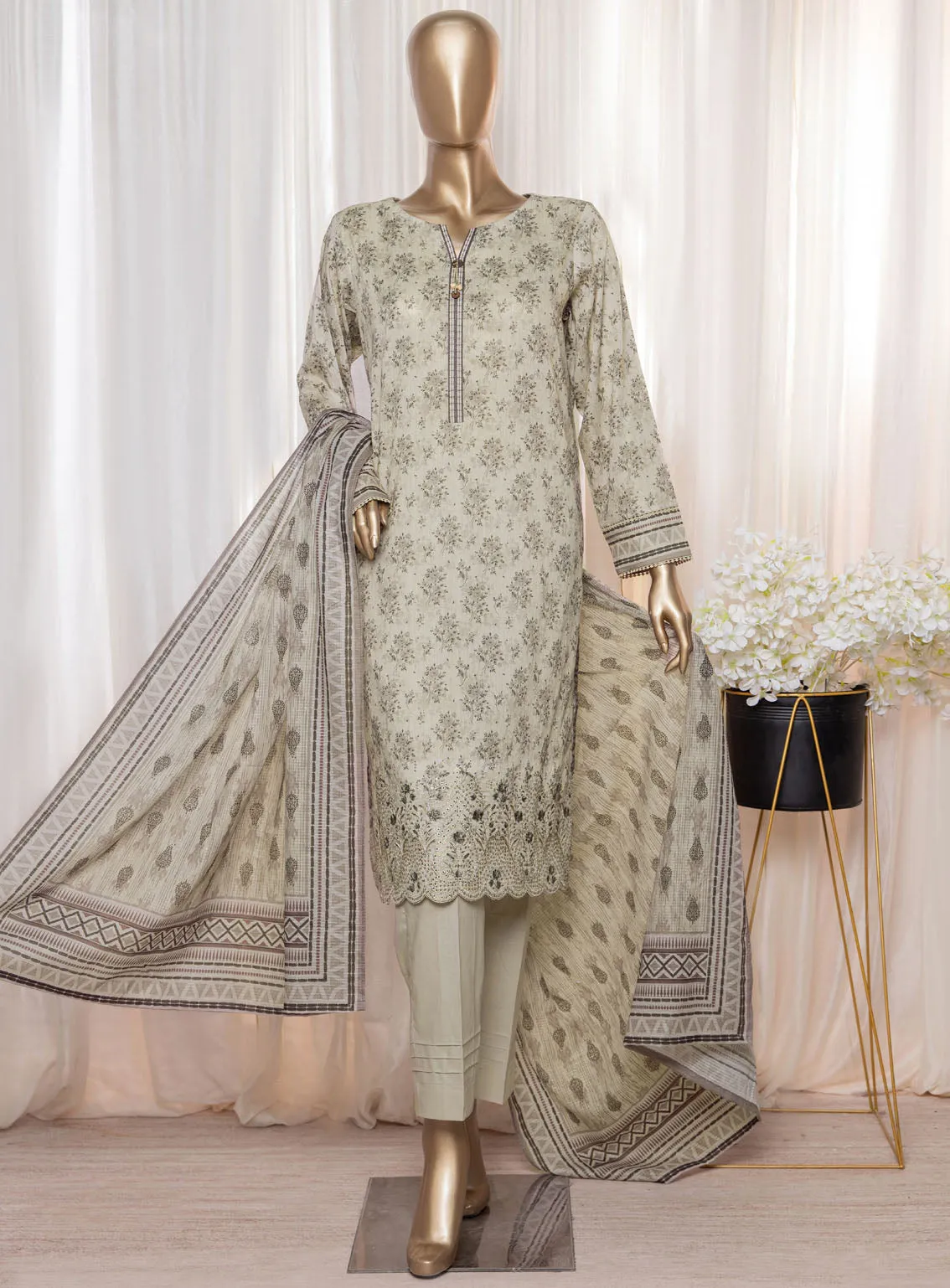 Asasa By HZ Textile Digital Embroidered Lawn 3 Piece Unstitched Suit HZ24AV4 AEL-83