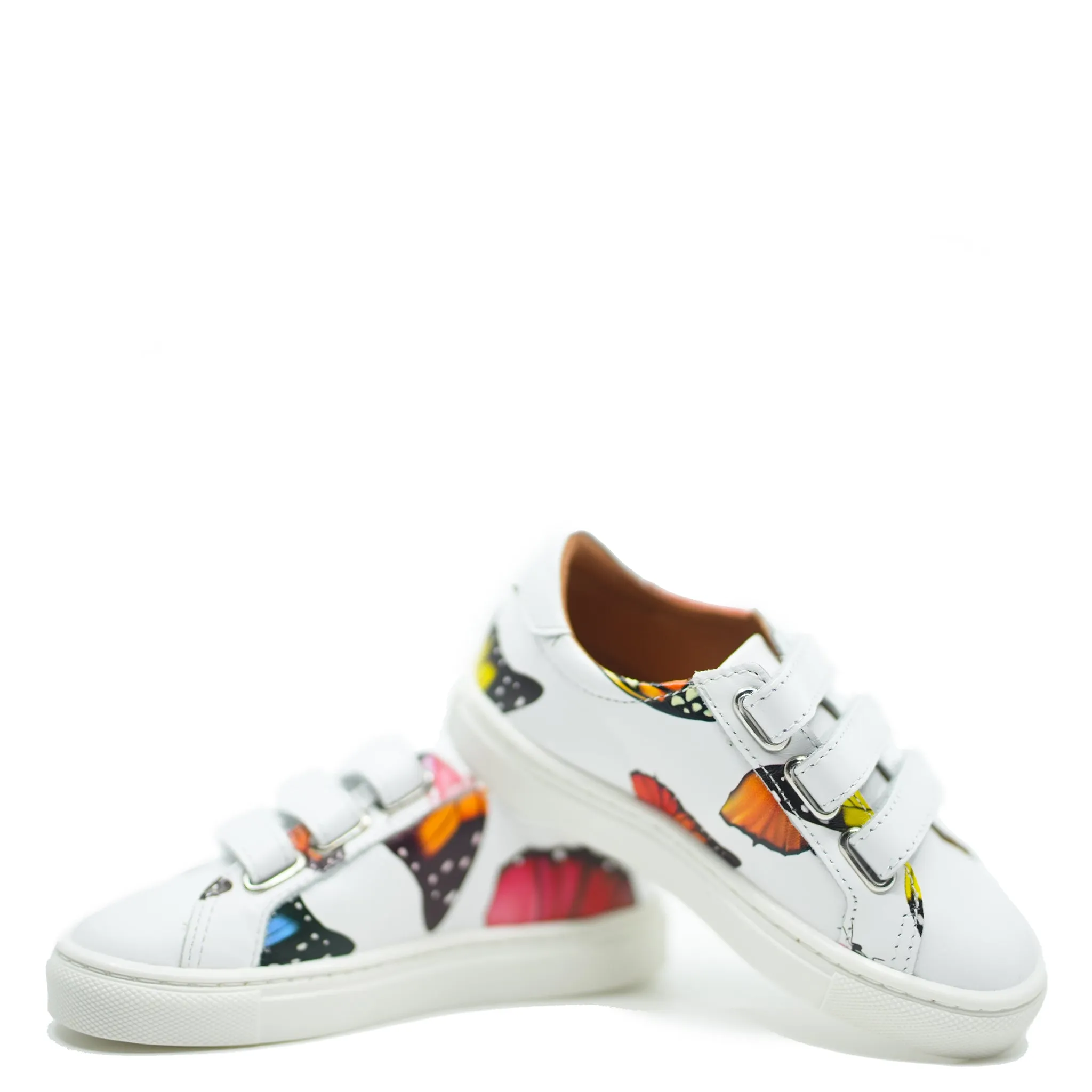 Atlanta Mocassin Butterfly Print Velcro Sneaker