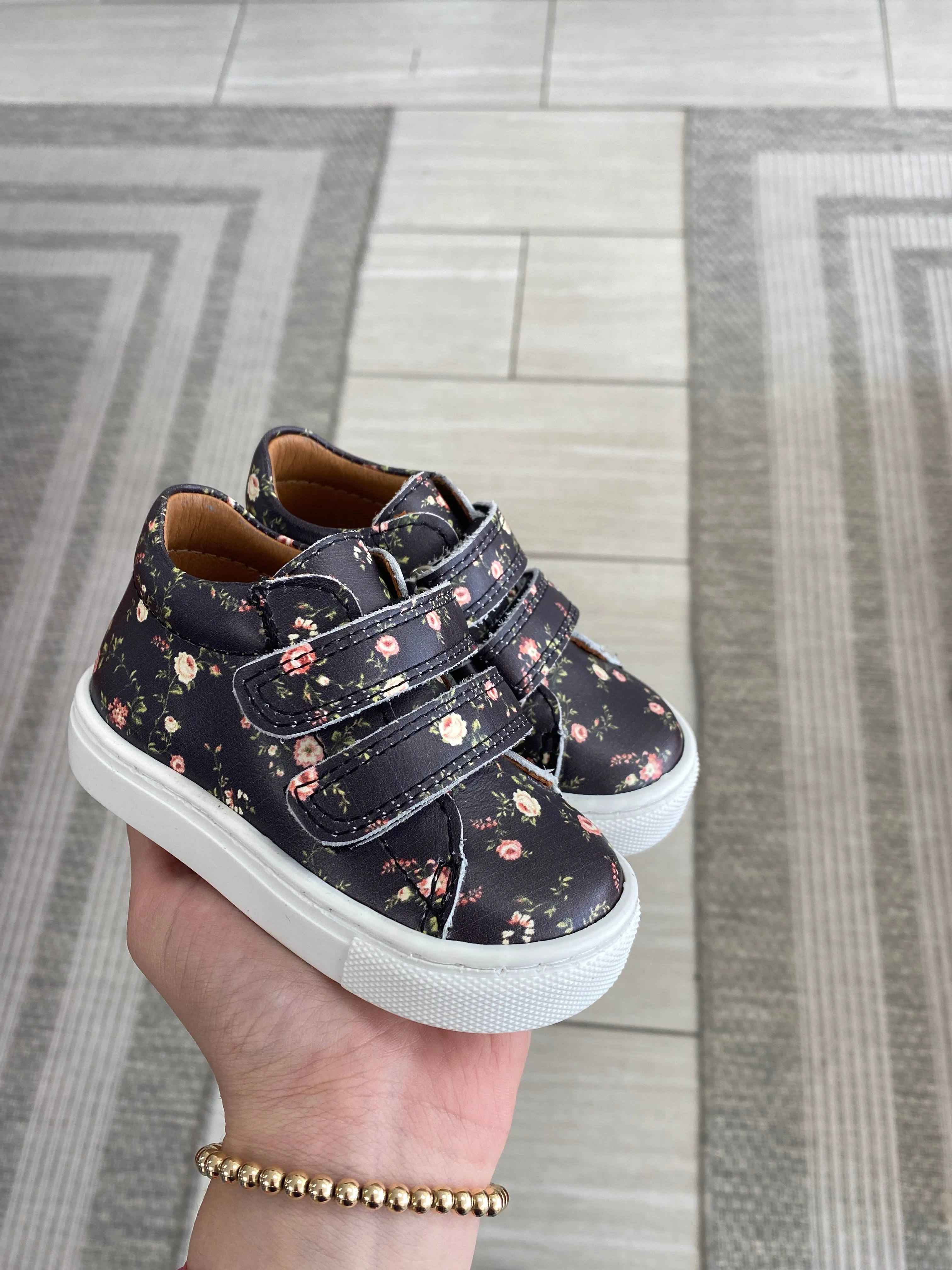 Atlanta Mocassin Flower Printed Baby Sneaker