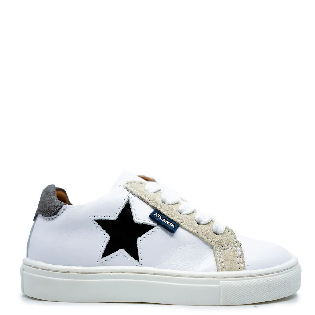 Atlanta Mocassin White and Black Star Sneaker