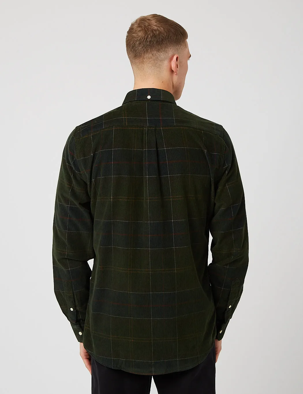 Barbour Blair Tailored Shirt (Cord) - Classic Tartan Green