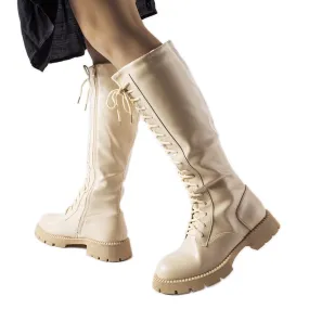 Beige insulated Noam boots