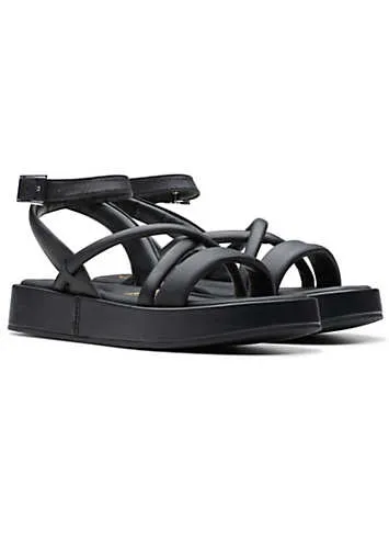 Black Leather Alda Cross Sandals by Clarks | Look Again