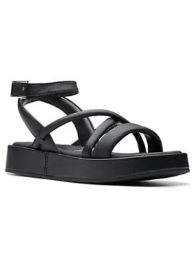 Black Leather Alda Cross Sandals by Clarks | Look Again