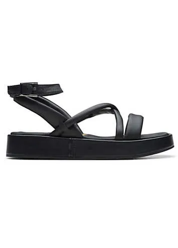 Black Leather Alda Cross Sandals by Clarks | Look Again