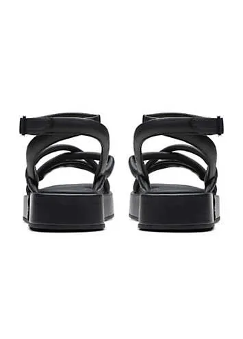 Black Leather Alda Cross Sandals by Clarks | Look Again