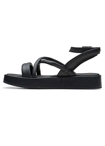 Black Leather Alda Cross Sandals by Clarks | Look Again