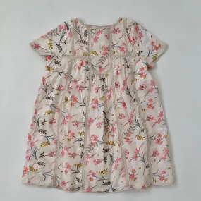 Bonpoint Pink Floral Cotton Dress With Lace Panels: 6 Years