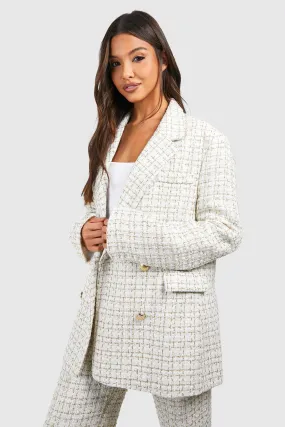 Boucle Double Breasted Relaxed Fit Blazer