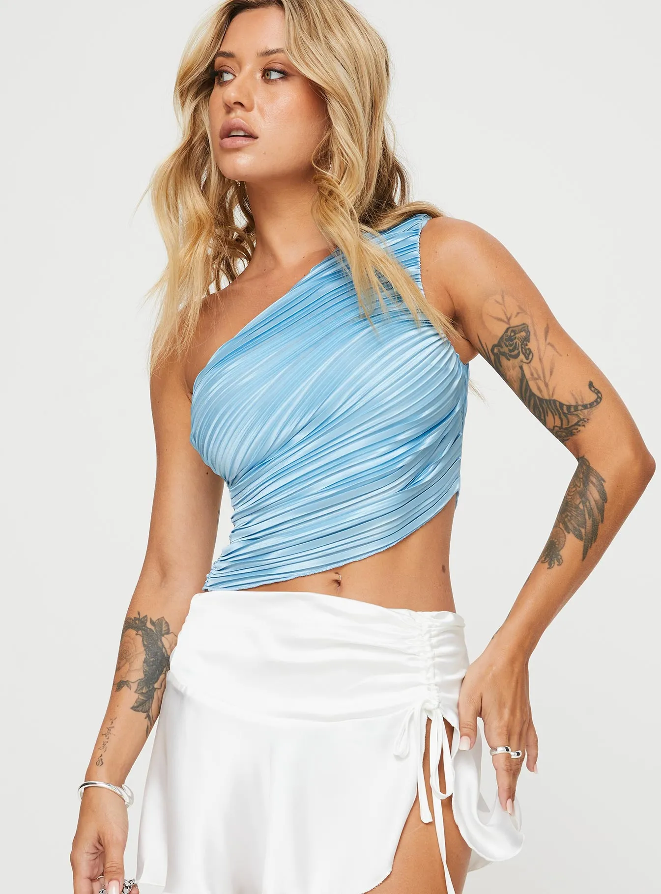 Brinstead One Shoulder Top Blue