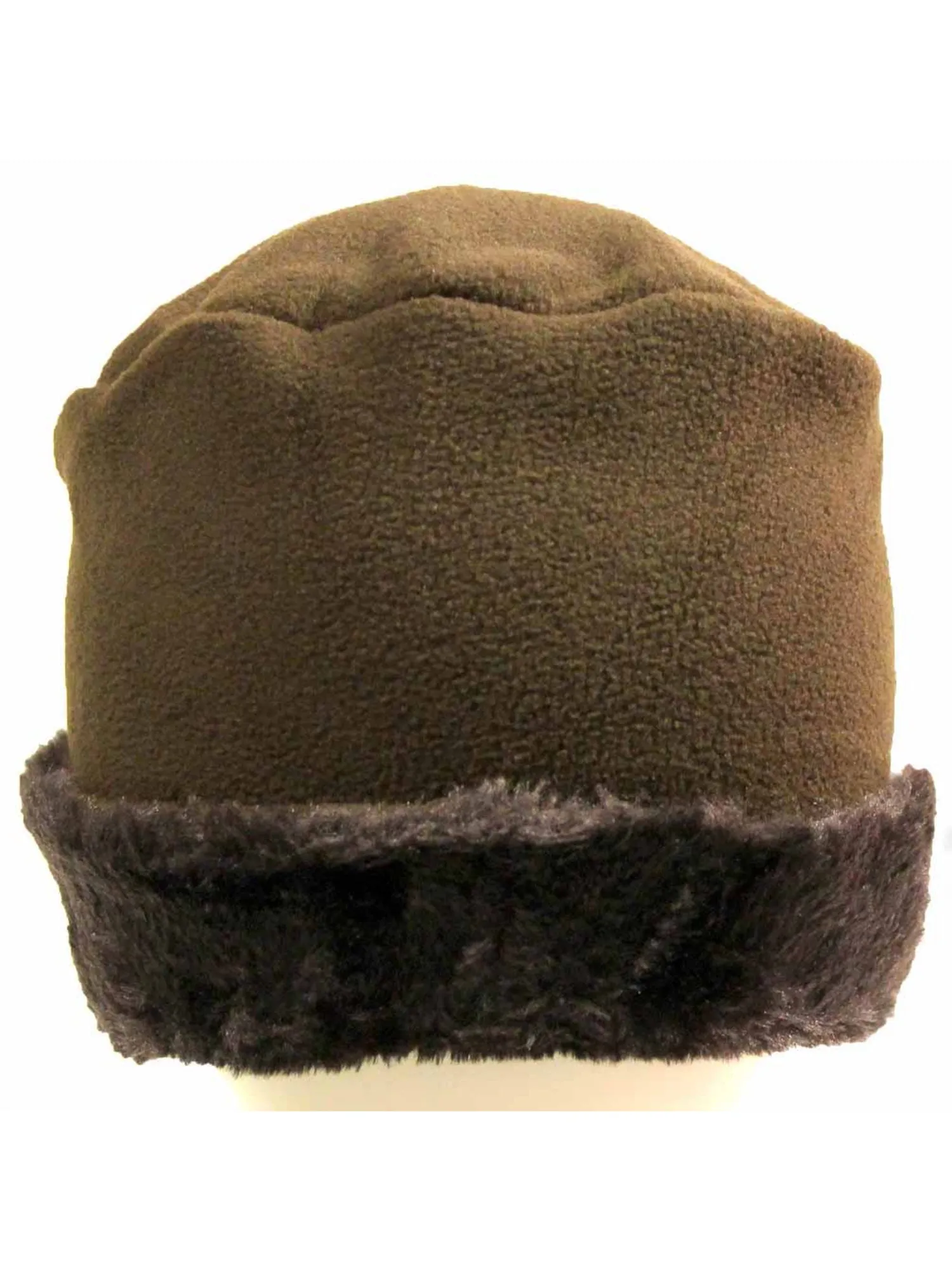 Brown Faux Fur Trim Fleece 3 Piece Hat Scarf & Glove Set