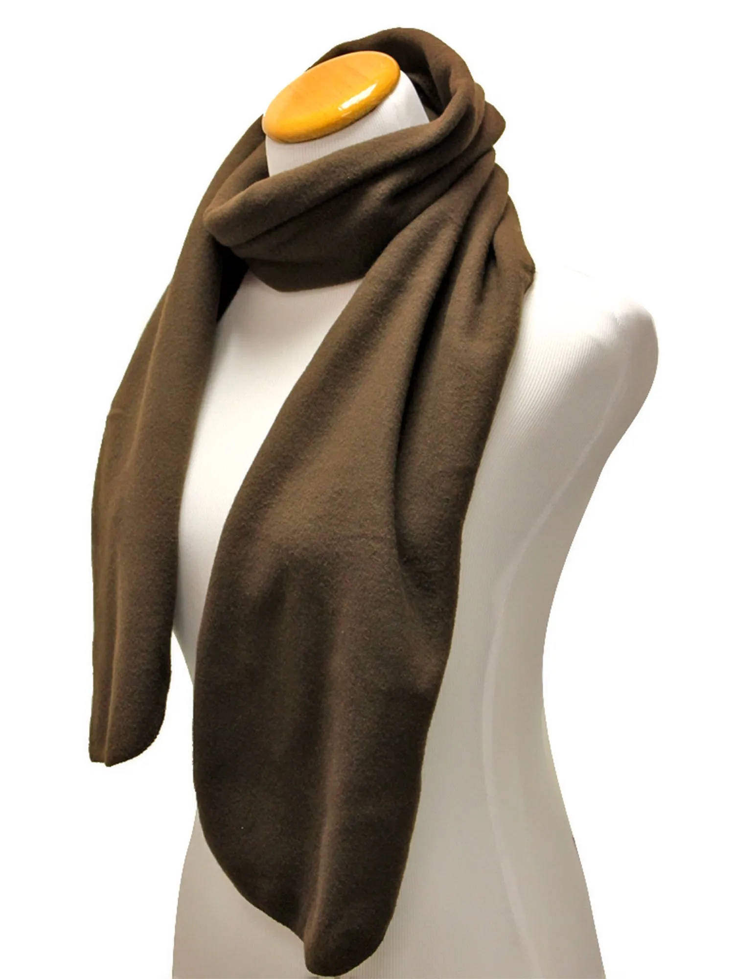 Brown Faux Fur Trim Fleece 3 Piece Hat Scarf & Glove Set