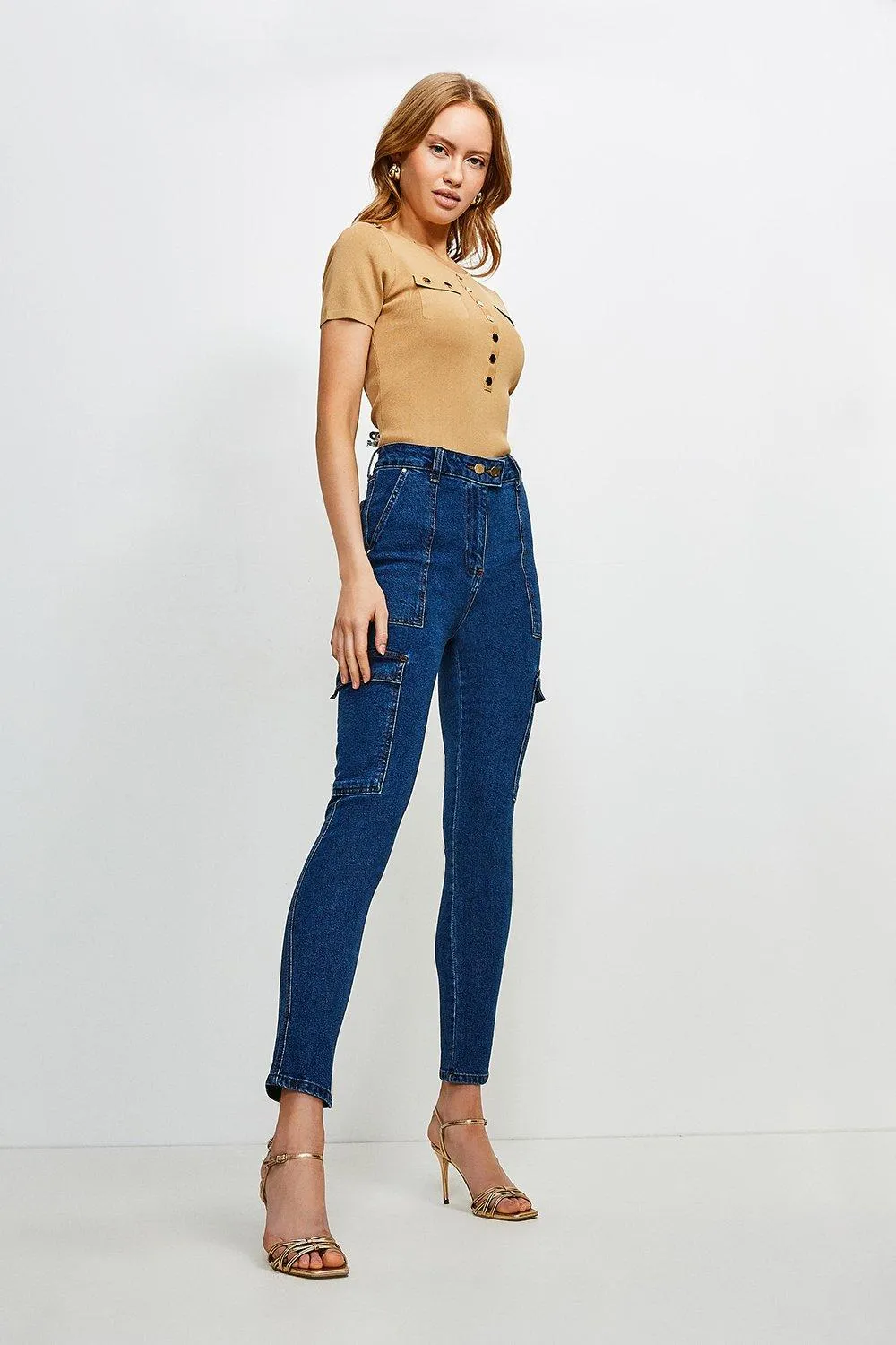 Cargo Denim Jeans | Karen Millen