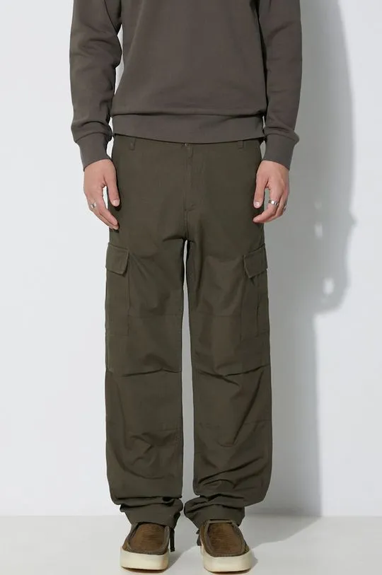 Carhartt WIP cotton trousers green color