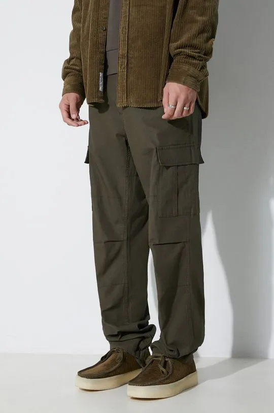 Carhartt WIP cotton trousers green color