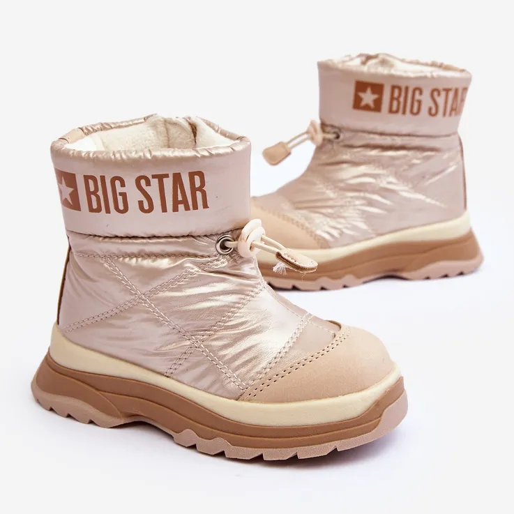 Children's Insulated Snow Boots With Zipper Big Star MM374197 beige