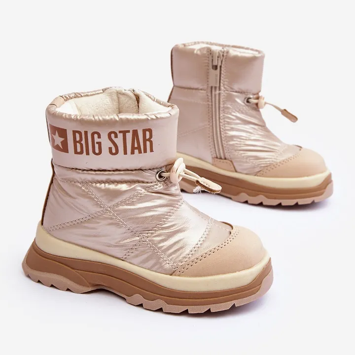 Children's Insulated Snow Boots With Zipper Big Star MM374197 beige