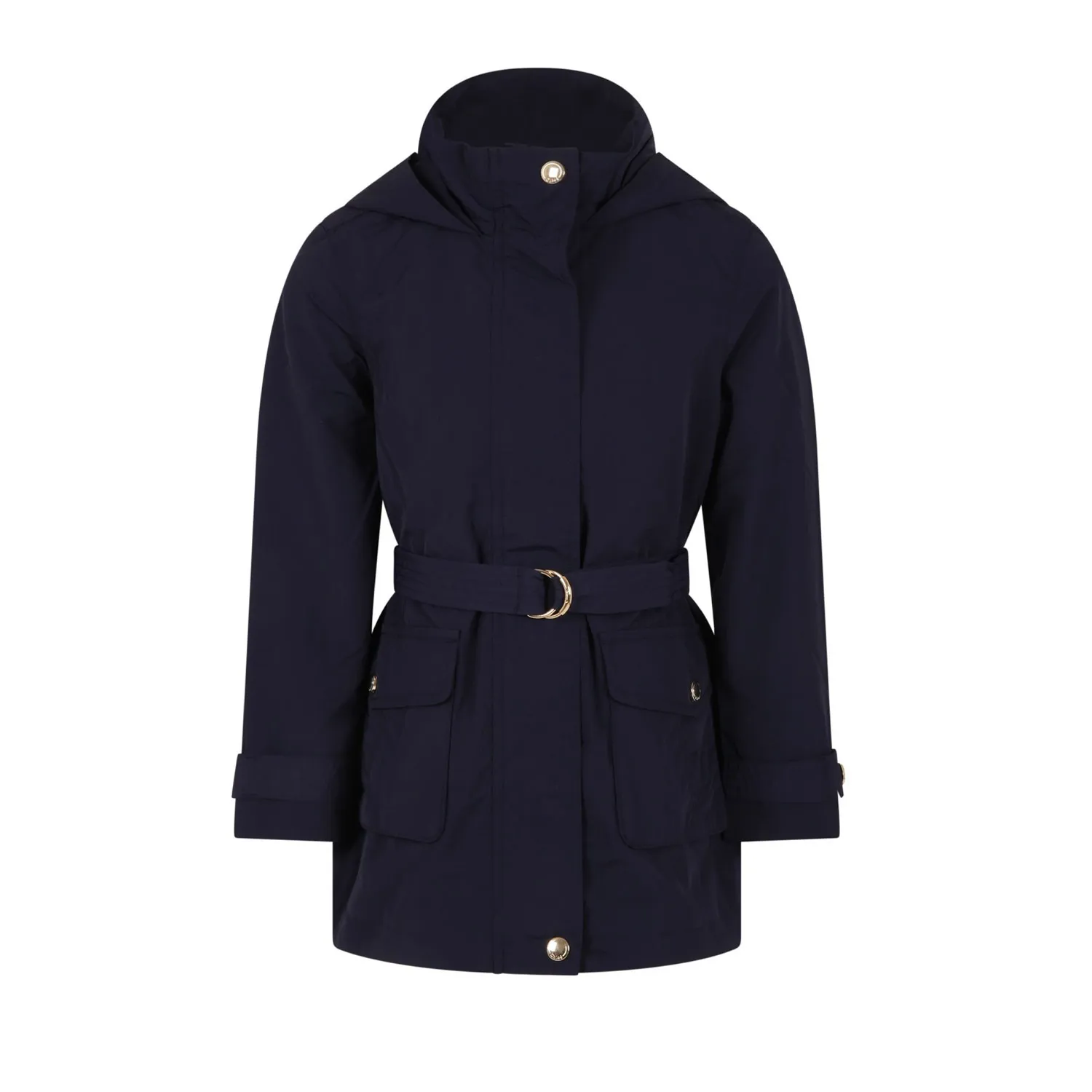 Chloe Navy Blue Parka With Belt For Girls And Teens