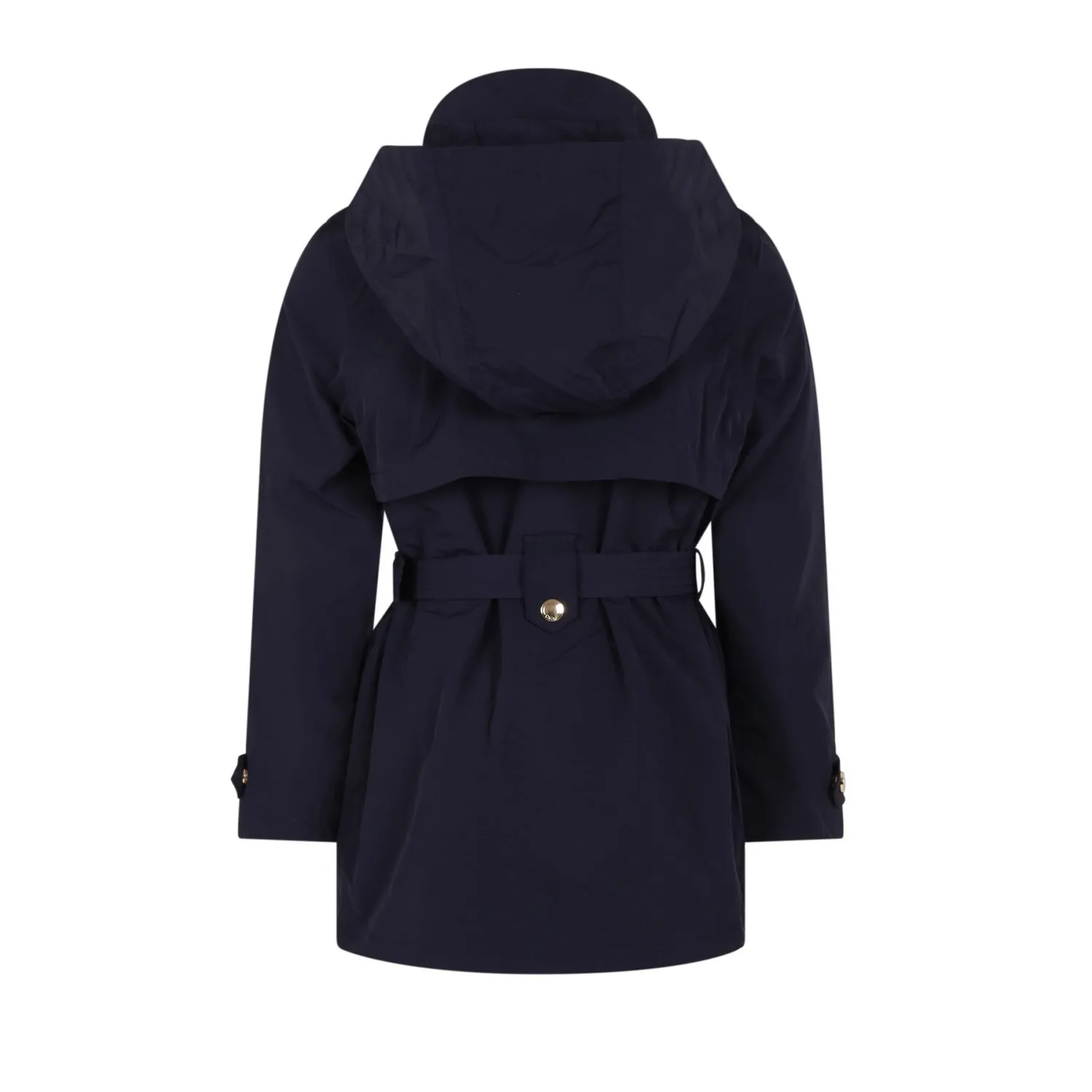 Chloe Navy Blue Parka With Belt For Girls And Teens