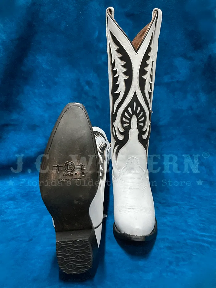 Circle G L6067 Womens Inlay And Embroidery Tall Top Boot White