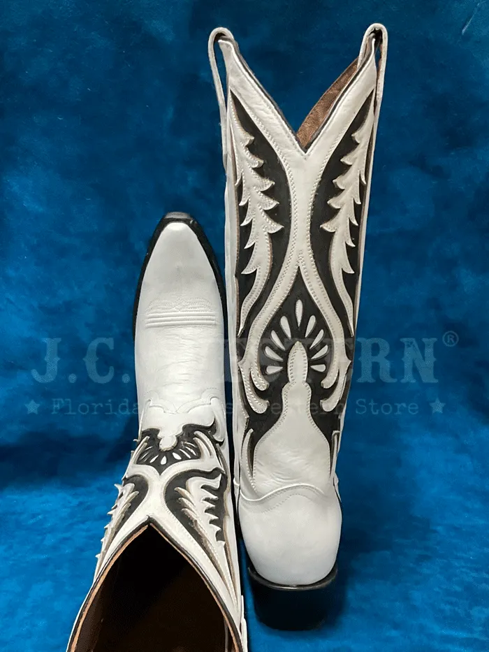 Circle G L6067 Womens Inlay And Embroidery Tall Top Boot White