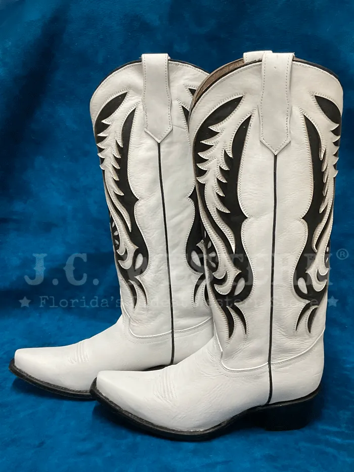 Circle G L6067 Womens Inlay And Embroidery Tall Top Boot White