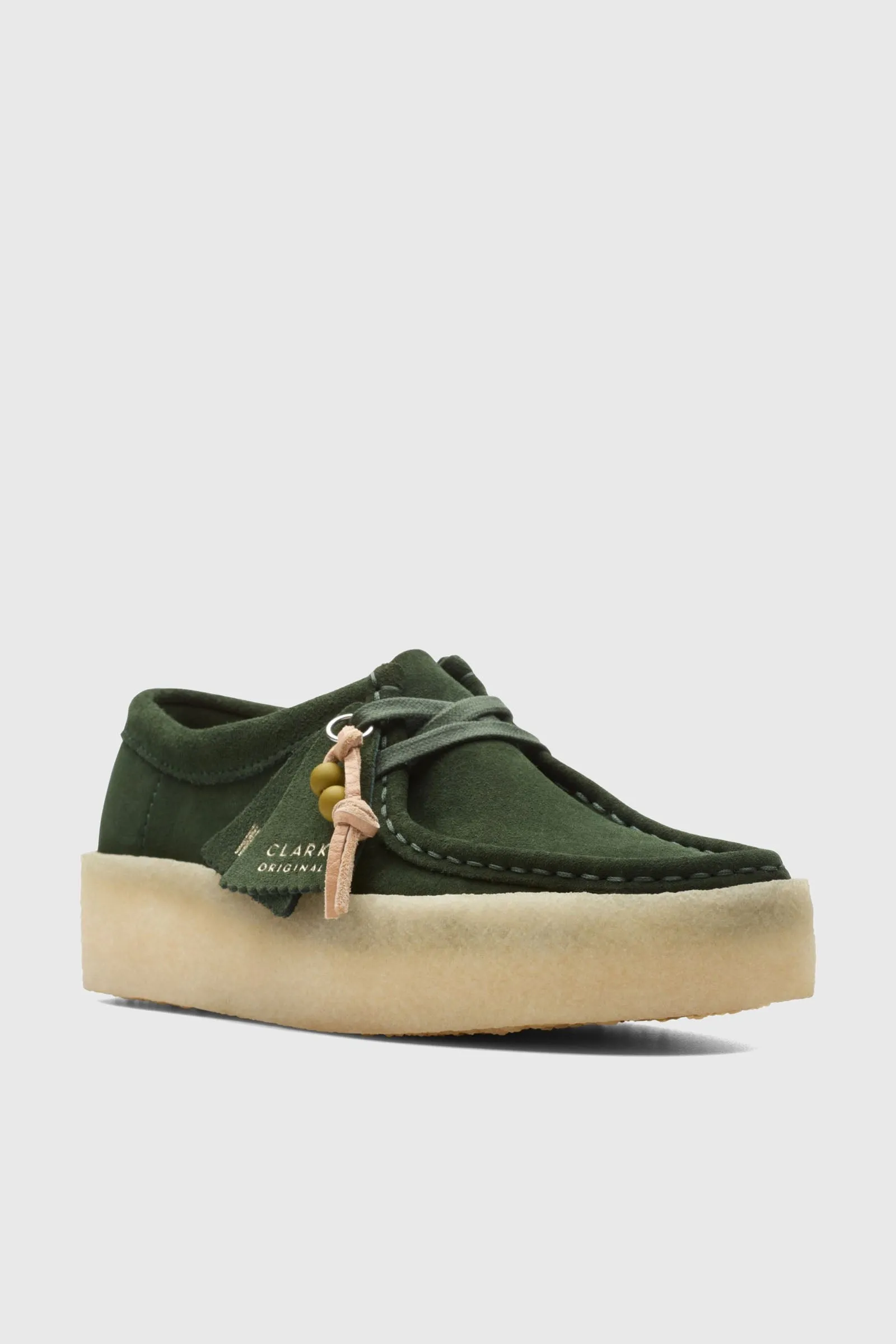 Clarks Wallabee Cup Scarpe in Pelle Verde Scuro