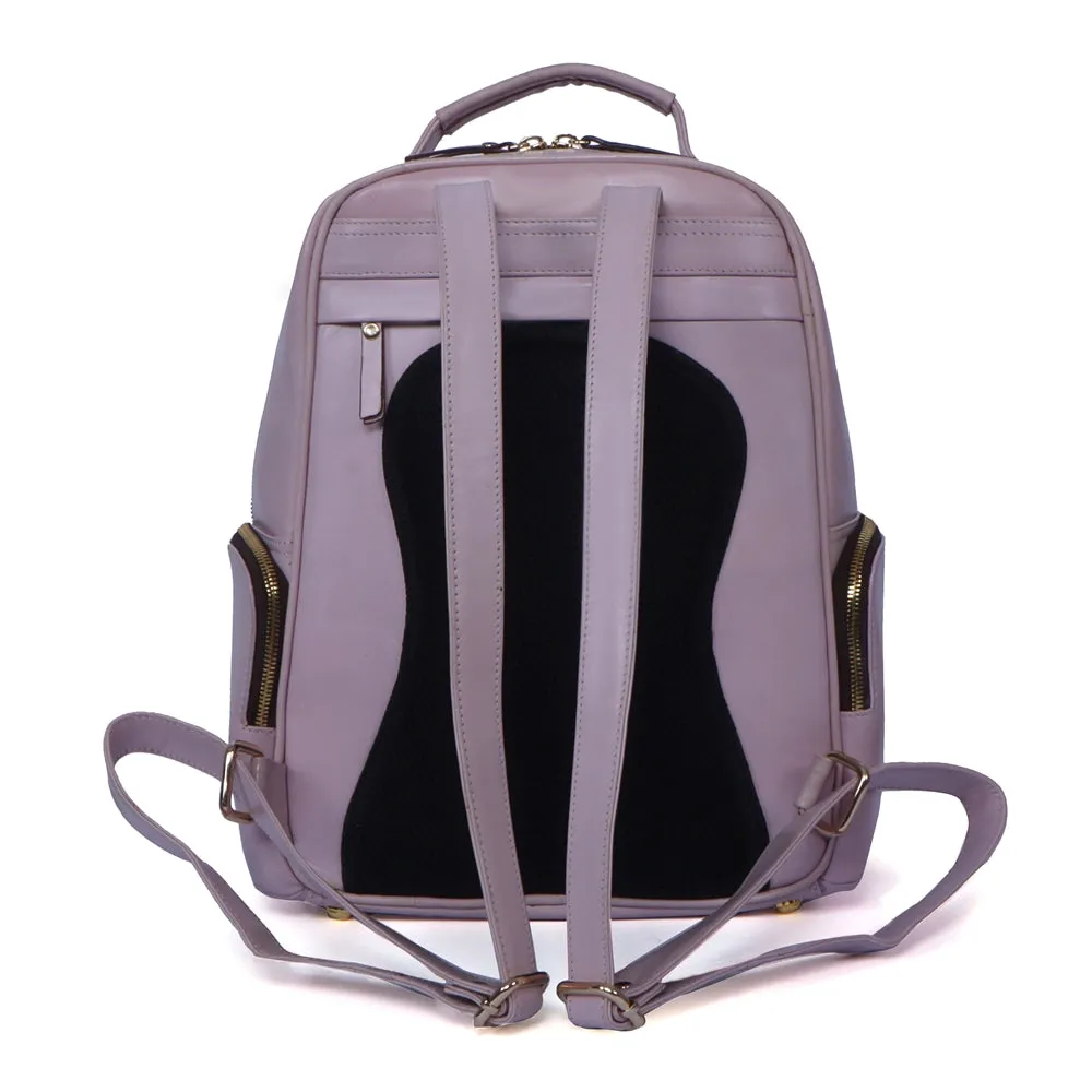 Classic Small Girlish Backpack In Light Pink Leather