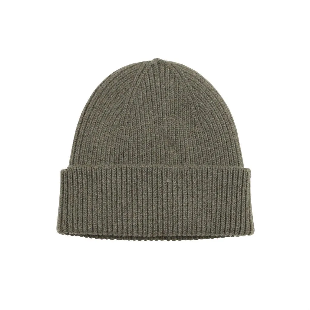 Colorful Merino Wool Beanie Dusty Olive