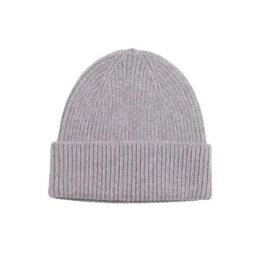 Colorful Merino Wool Beanie Heather Grey