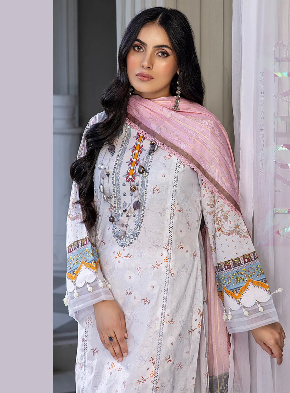 Colors By Al Zohaib Printed Lawn Unstitched 3 Piece Suit - AZ24CP 02