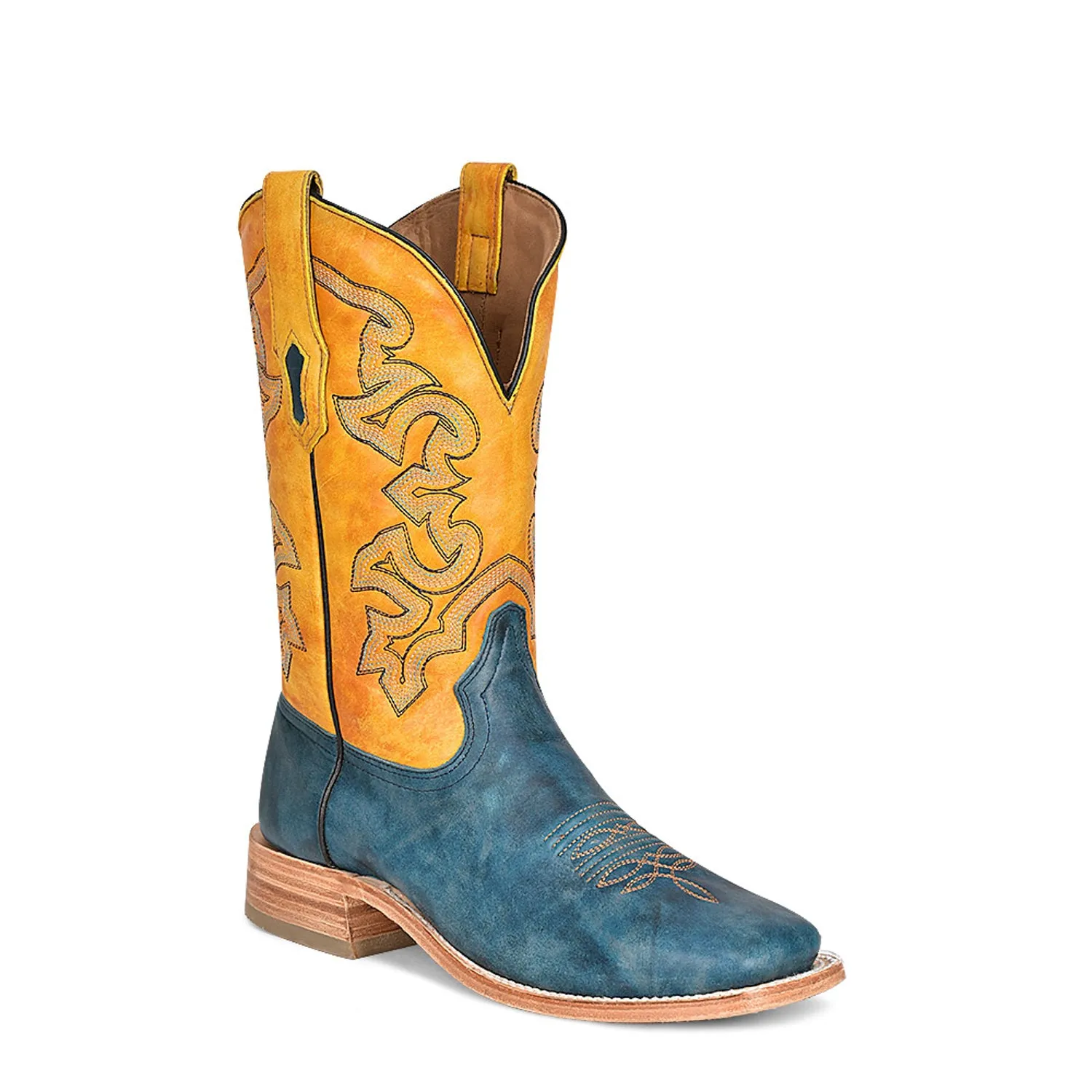 Corral Mens A4381 Navy/Gold Leather Classic Cowboy Boots