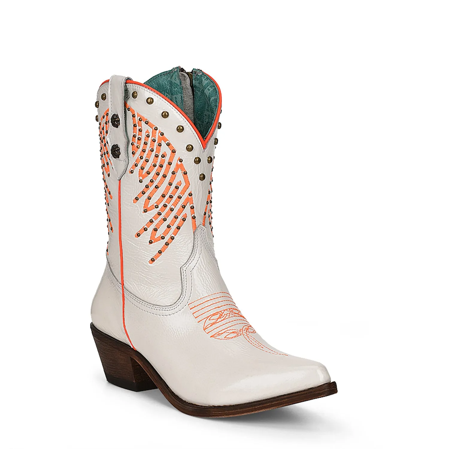 Corral Womens F1311 Neon/White Leather Zipper Western Cowboy Boots