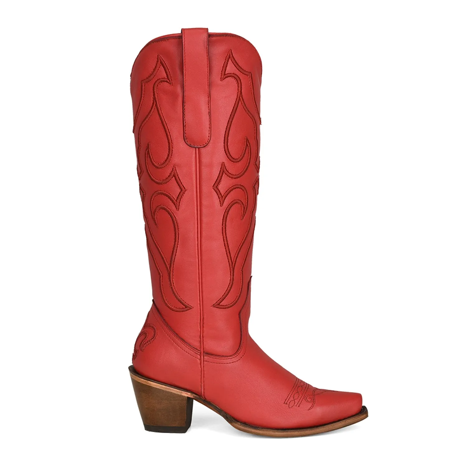 Corral Womens Z5076 Red Leather 15in Tall Silhouette Cowboy Boots