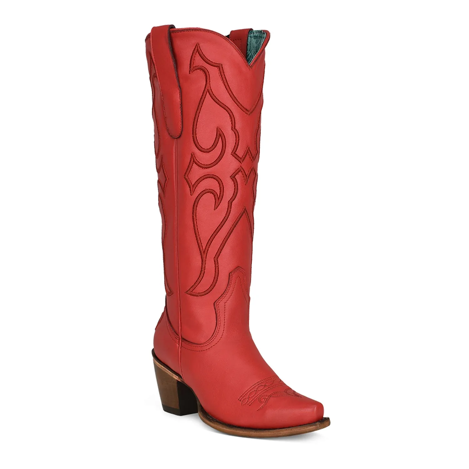 Corral Womens Z5076 Red Leather 15in Tall Silhouette Cowboy Boots