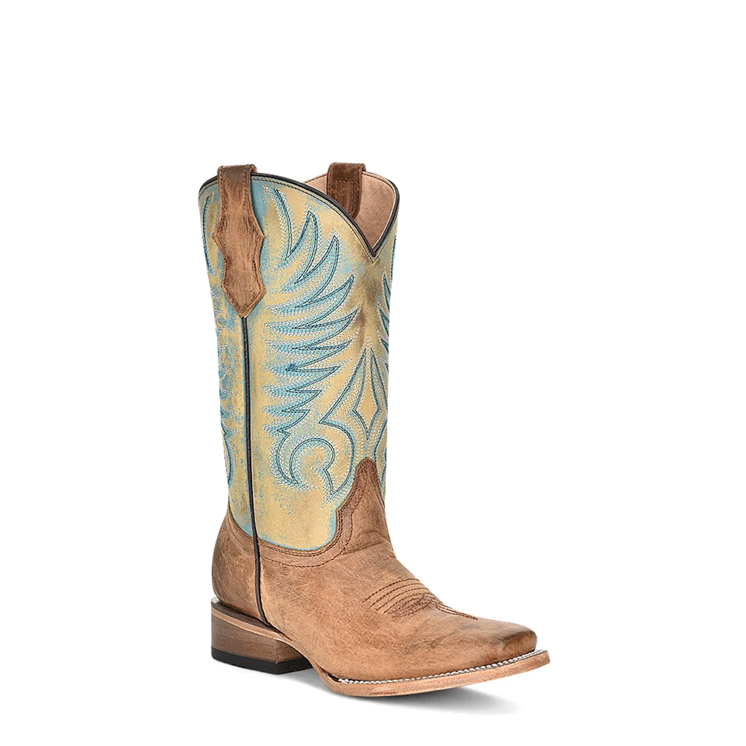 Corral Youth Girls J7126 Honey Leather Embroidered Western Cowboy Boots