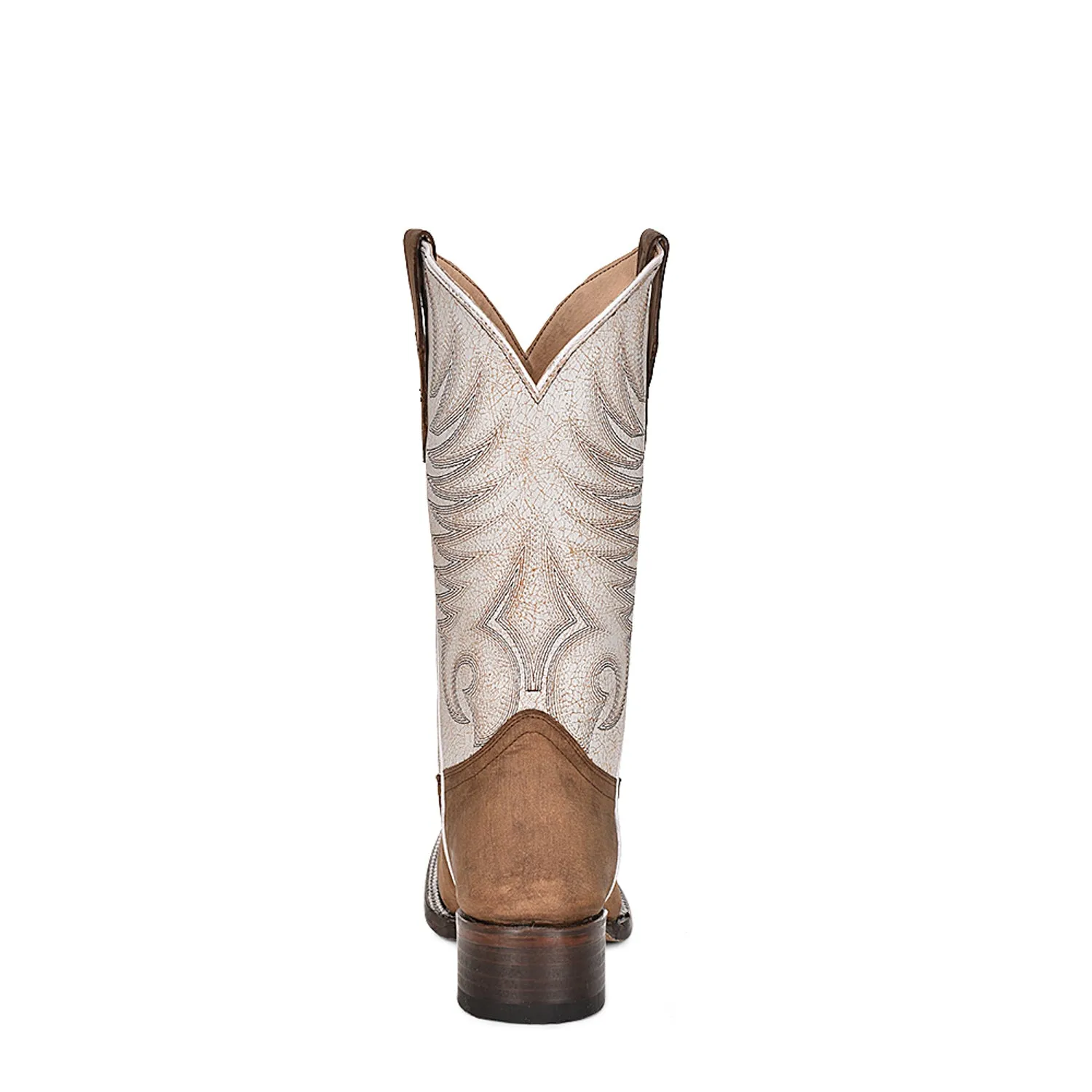 Corral Youth Girls J7128 White/Brown Leather Embroidered Western Cowboy Boots