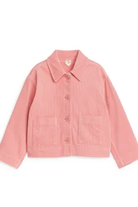 Cropped Corduroy Jacket - Long sleeve - Long - Pink - Kids | H&M GB