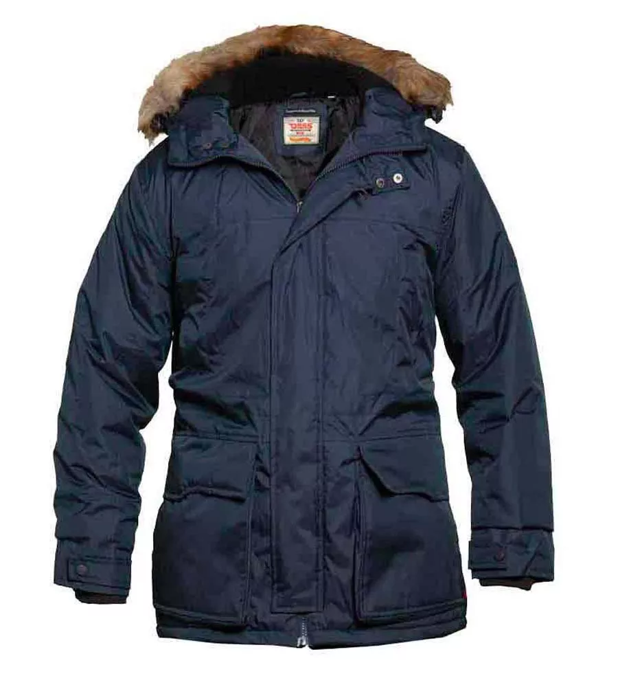 D555 Big Mens Parka Style Jacket With Detachable Fur Trim (LOVETT)