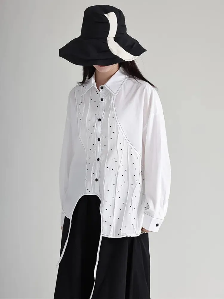 Dottir Asymmetrical Blouse - White